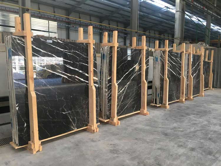 Black Marquina Slabs More Lines