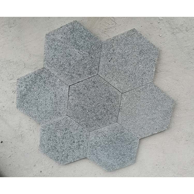 Hexagonal Outdoor Grey Granite Tile