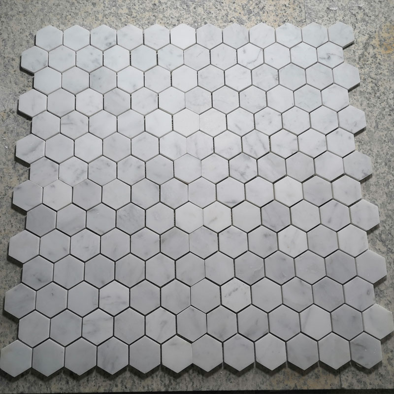 Hexagon White Mosaic Tile