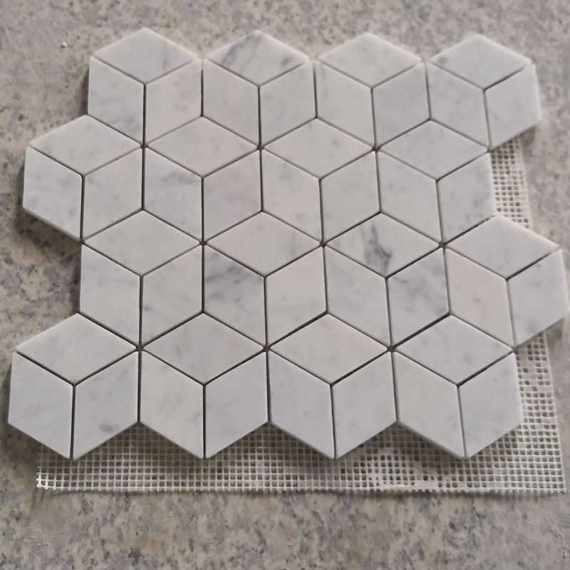 Quadrilateral White Stone Mosaic
