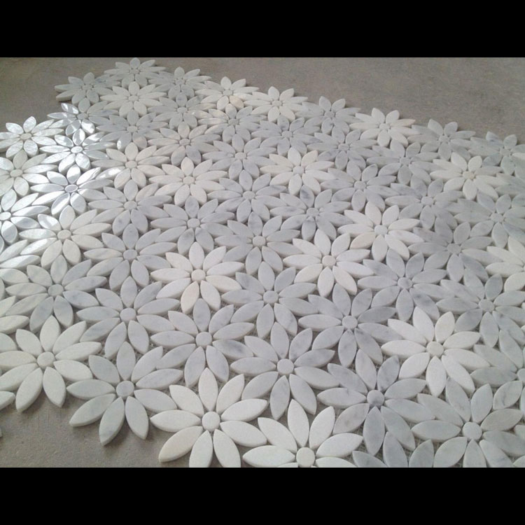 White Marble Flower Mosaics